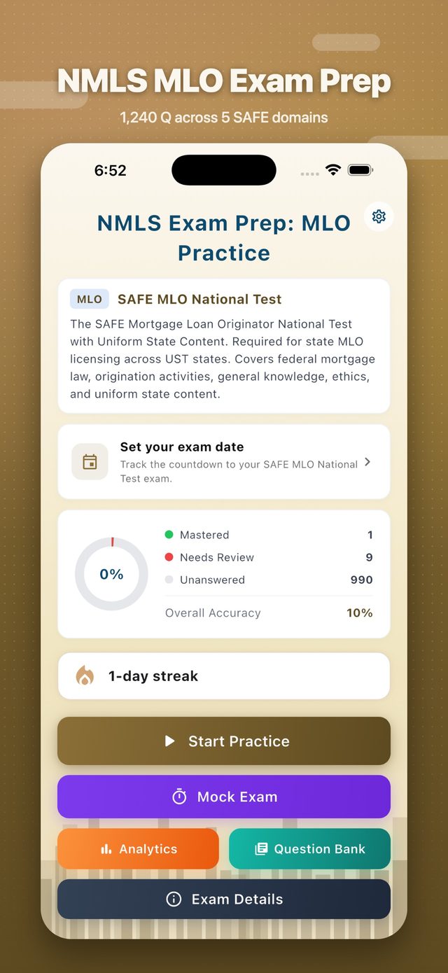 NMLS Exam Prep: MLO screenshot 1