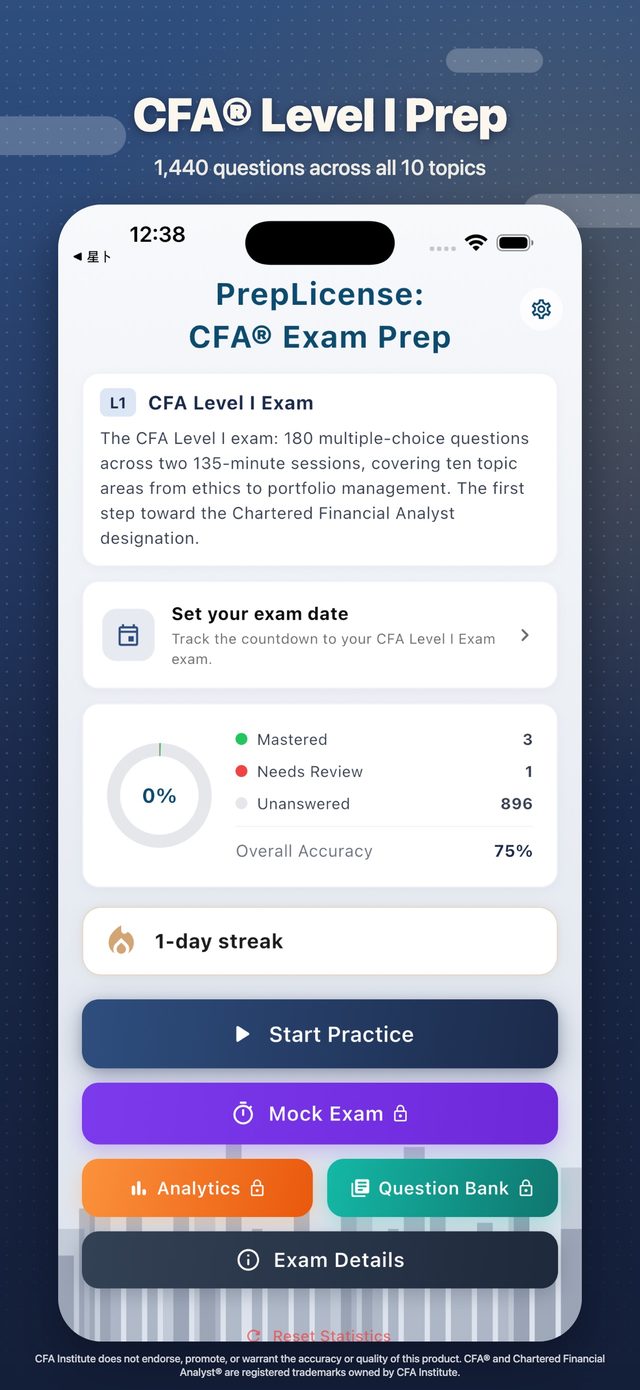 PrepLicense: CFA® Exam Prep screenshot 1