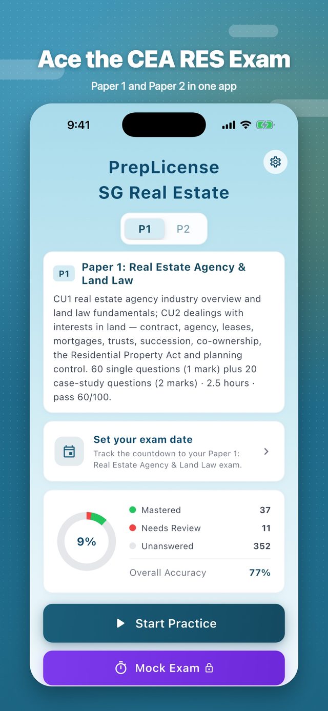 PrepLicense: SG Real Estate screenshot 1