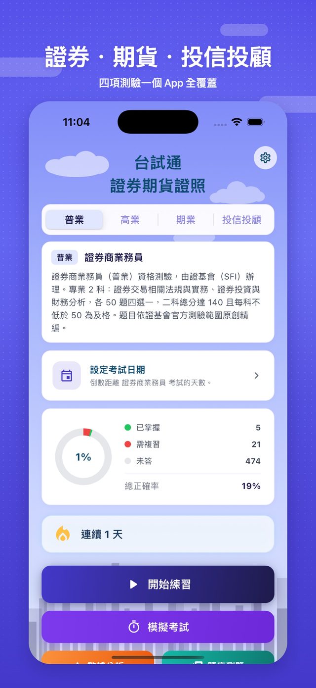 台試通：證券期貨證照 screenshot 1